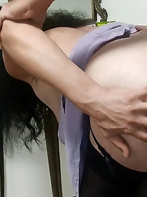 Topless aged mama is teasing like a pro