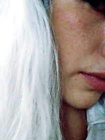 A mature woman performs oral sex and holds semen in her mouth